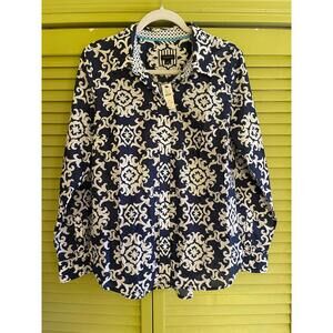 Talbots NWT Multi-Blue Button Up Blouse - Size M - Gorgeous
